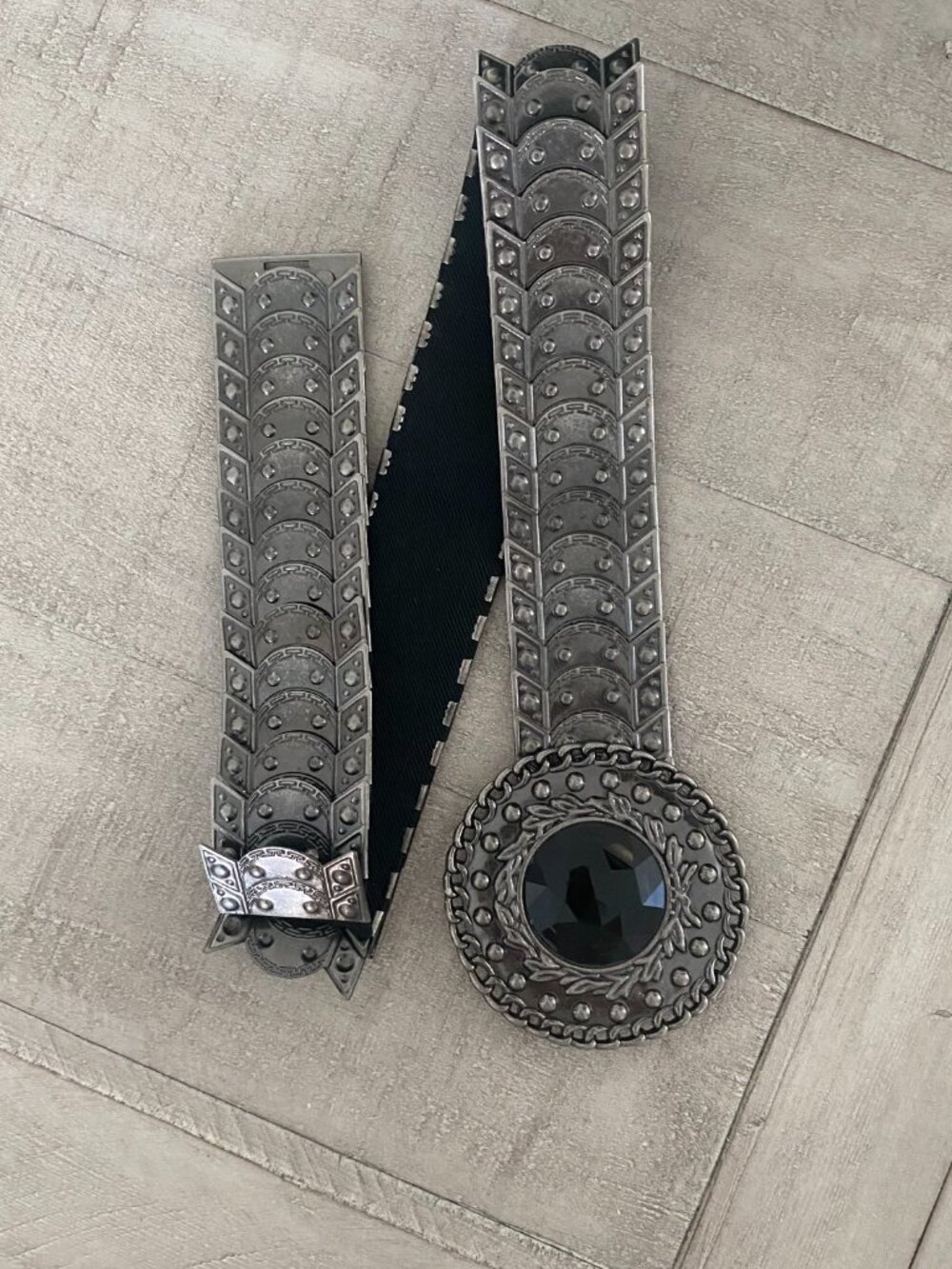 Vintage Women Scale Metal Boho Stretch Waist Belt Approx 27" Long